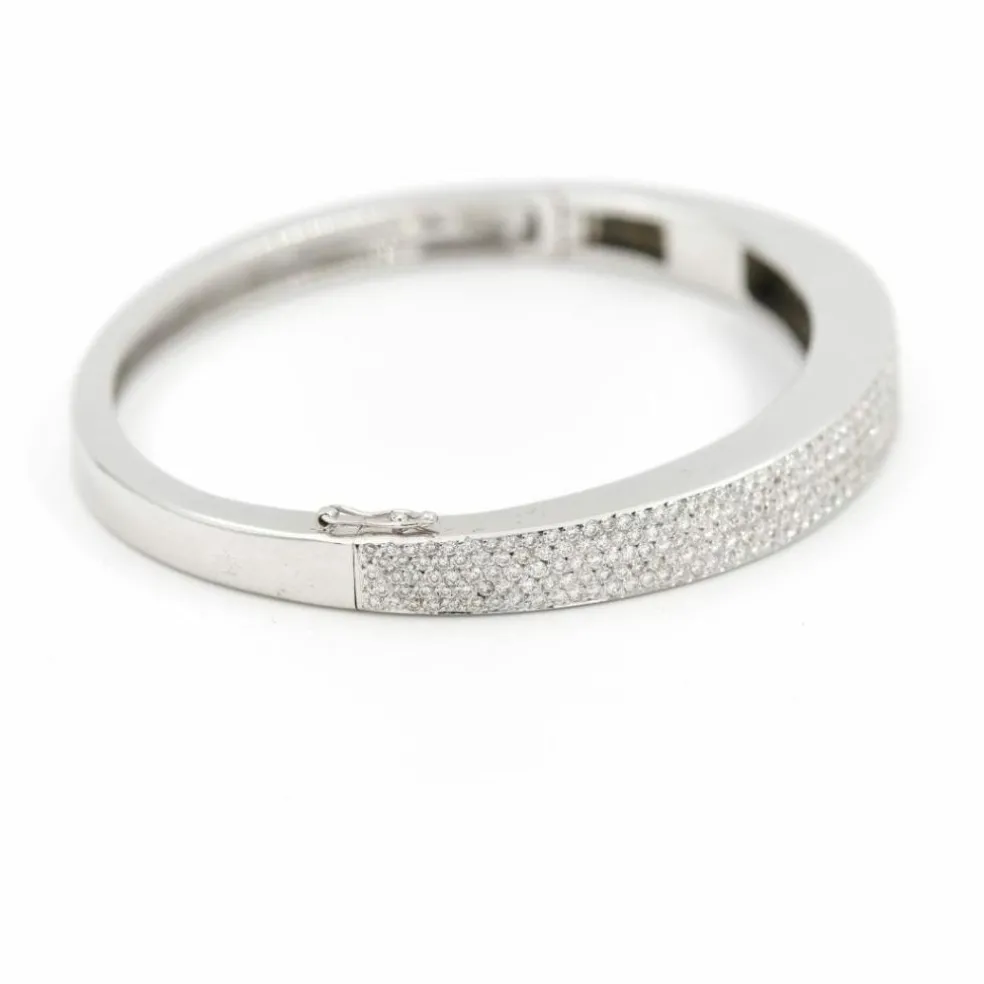Bracelet Jonc Or blanc Diamant
