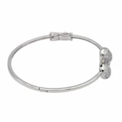 Bracelet Jonc Or blanc Diamant