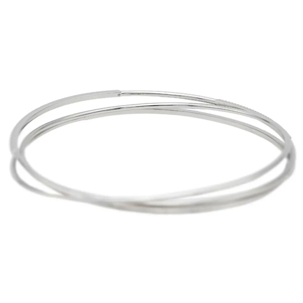 Bracelet Jonc Or blanc Diamant