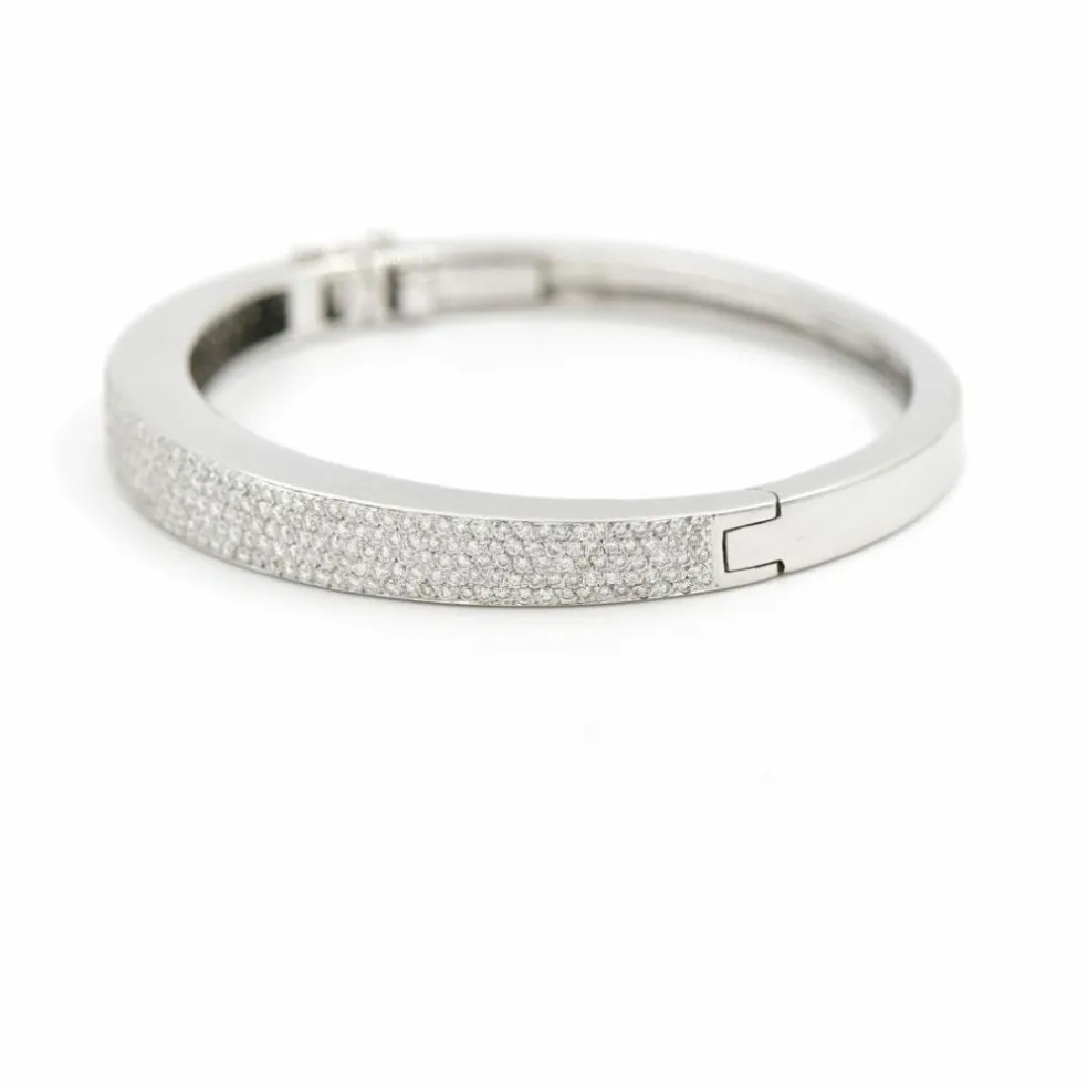 Bracelet Jonc Or blanc Diamant