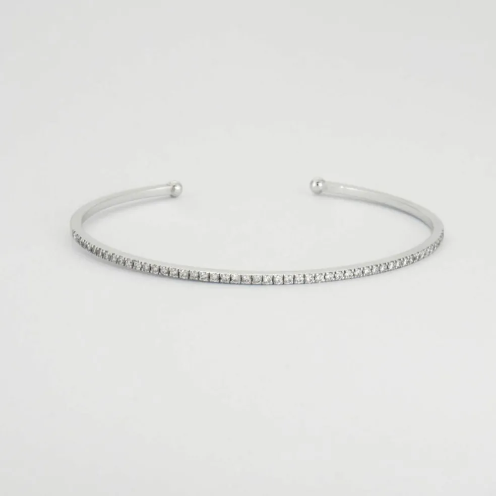 Bracelet Jonc or blanc diamants