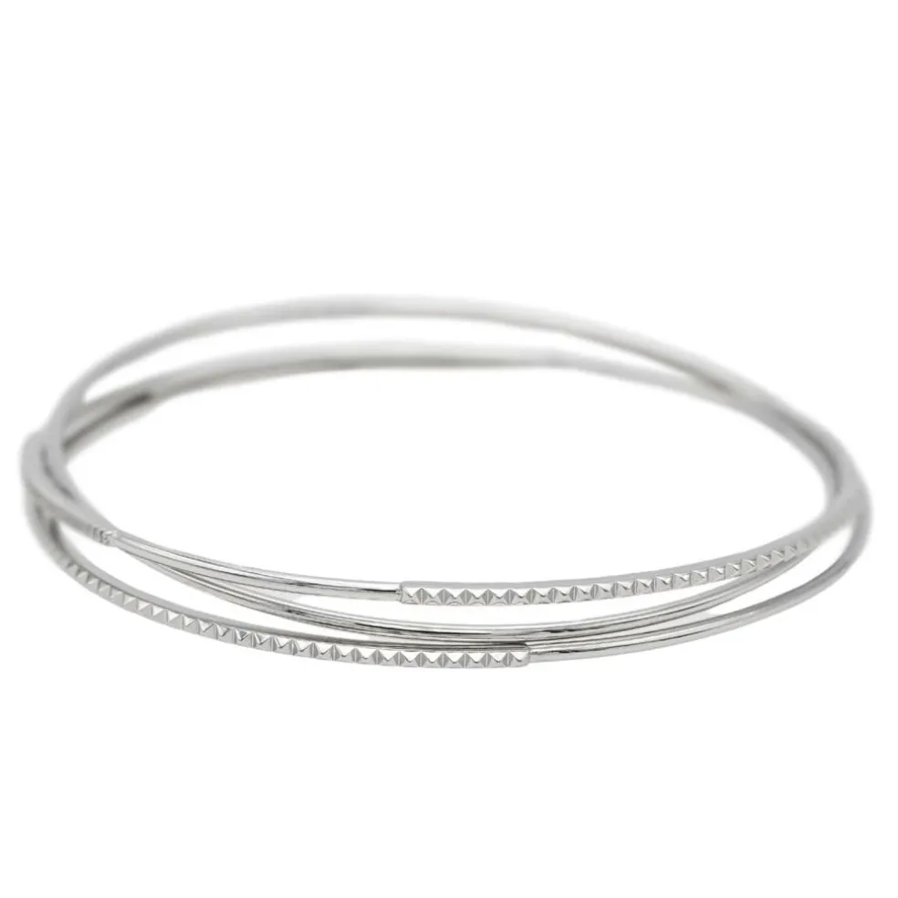 Bracelet Jonc Or blanc Diamant