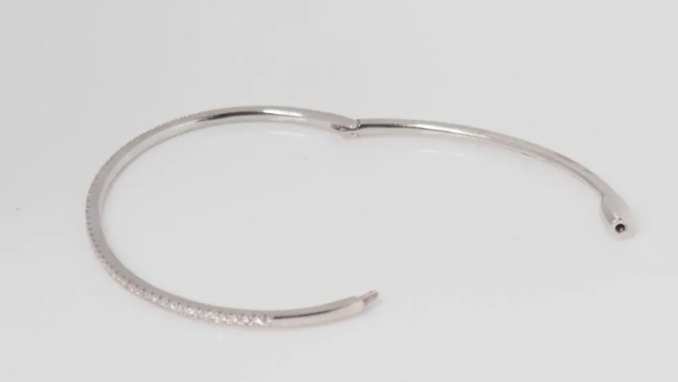 Bracelet Jonc Or blanc Diamants