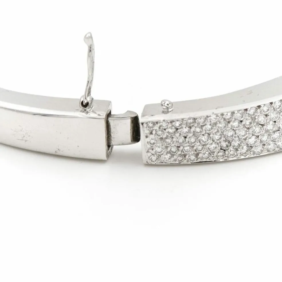 Bracelet Jonc Or blanc Diamant