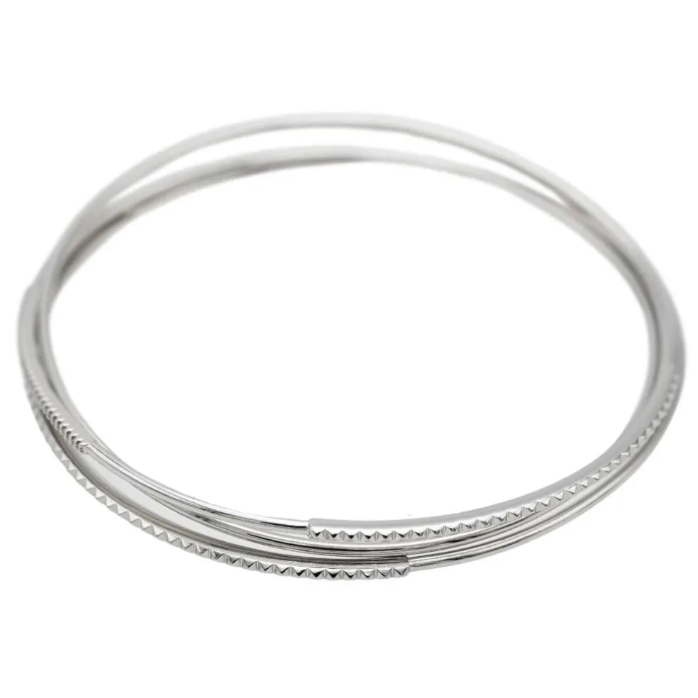 Bracelet Jonc Or blanc Diamant