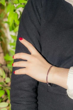 Bracelet Jonc Or blanc Rubis