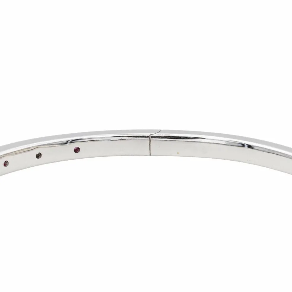 Bracelet Jonc Or blanc Rubis