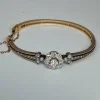 Bracelet jonc or jaune, diamants