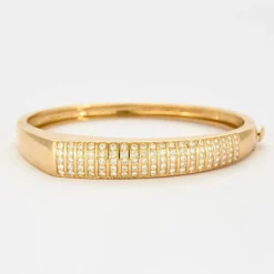 Bracelet jonc or jaune diamants
