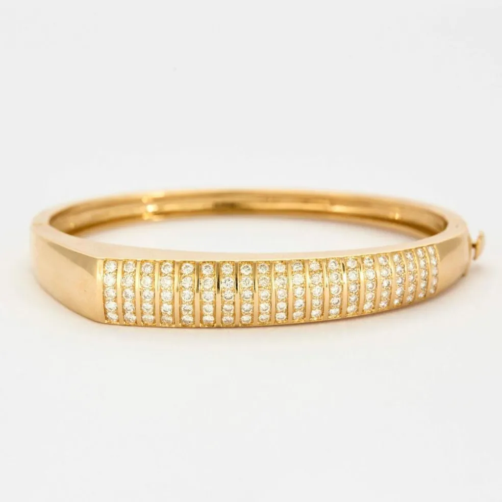 Bracelet jonc or jaune diamants