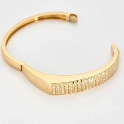 Bracelet jonc or jaune diamants