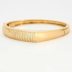 Bracelet jonc or jaune diamants