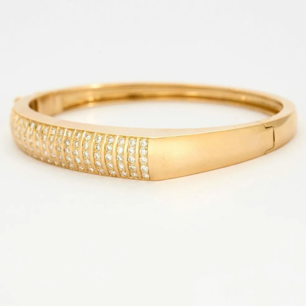 Bracelet jonc or jaune diamants