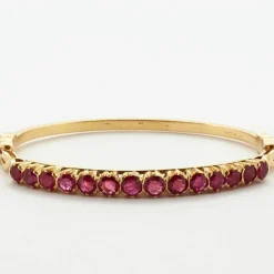 Bracelet jonc or jaune et rubis