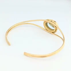 Bracelet jonc or jaune et aigue-marine