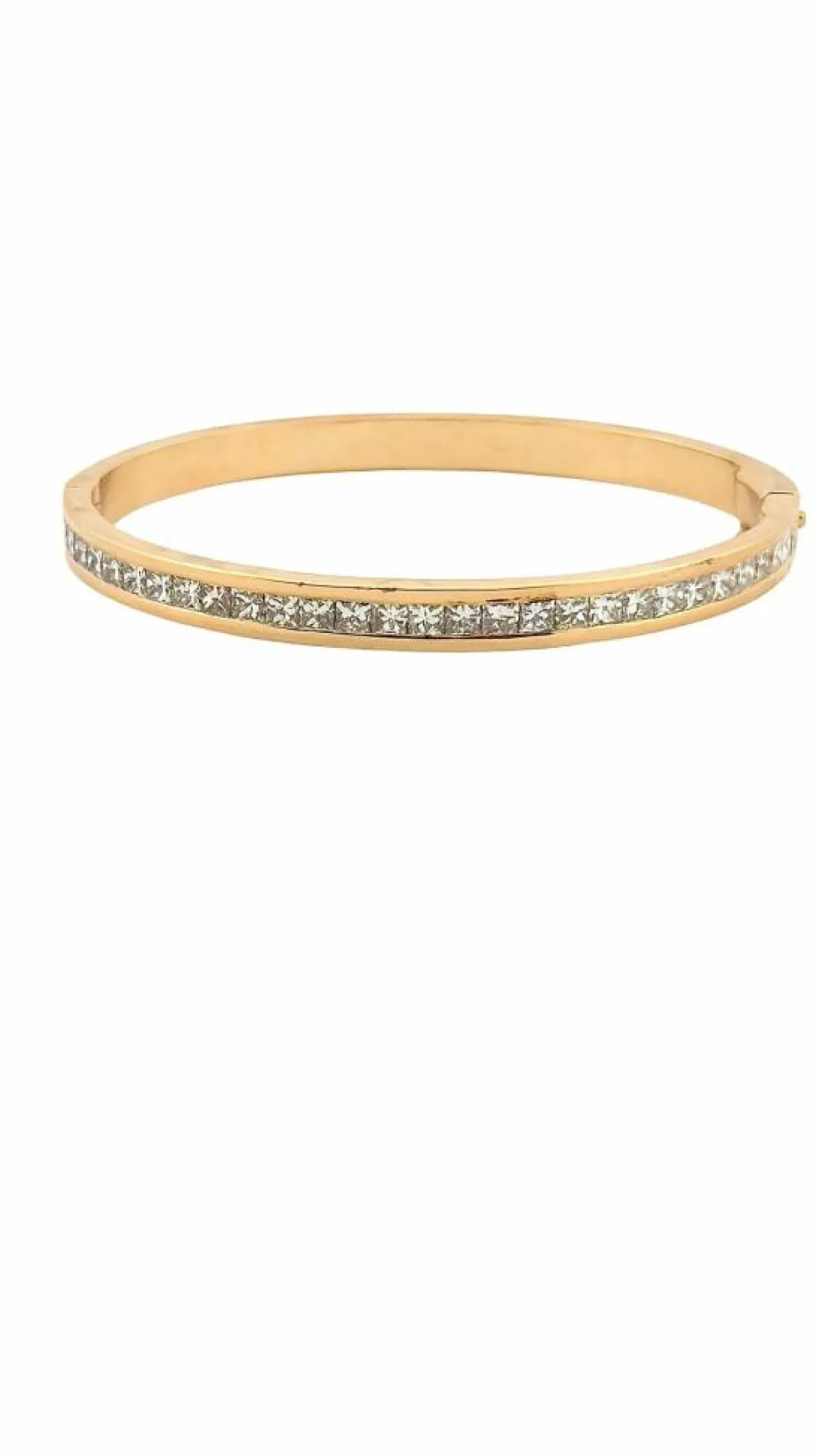 Bracelet jonc or jaune et diamants princesse