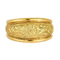 Bracelet jonc, or jaune filigrané