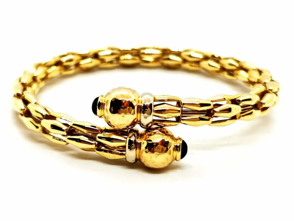 Bracelet Jonc Or jaune, Or blanc Saphir