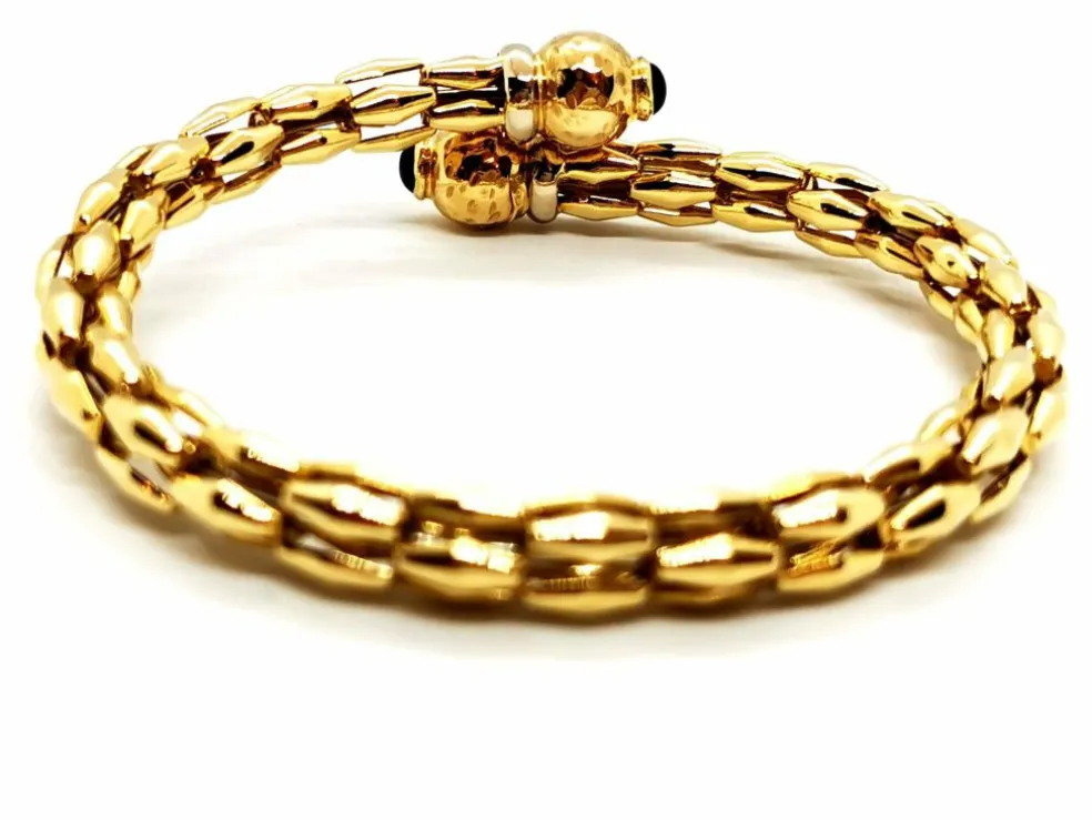Bracelet Jonc Or jaune, Or blanc Saphir