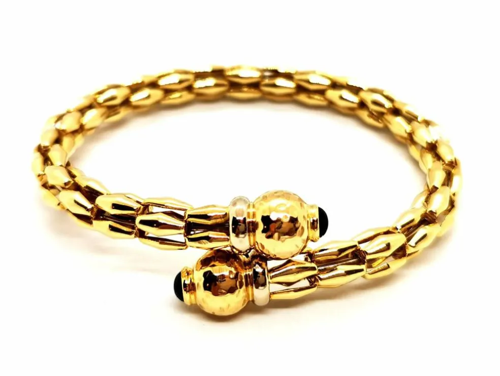 Bracelet Jonc Or jaune, Or blanc Saphir
