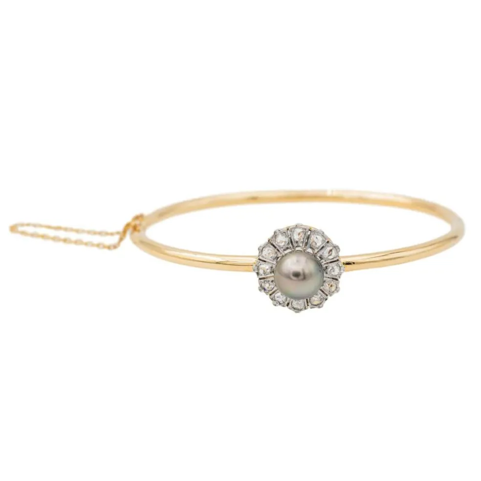Bracelet Jonc Or jaune Perle