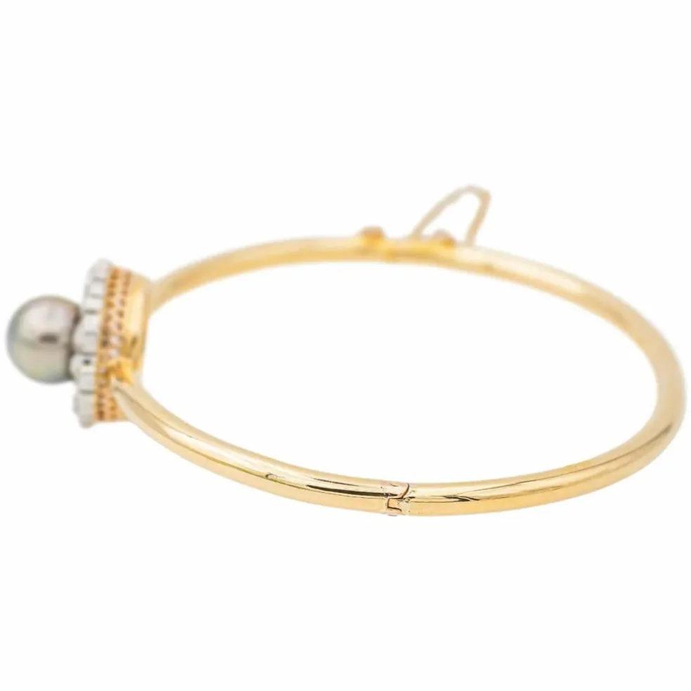 Bracelet Jonc Or jaune Perle