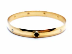 Bracelet Jonc Or jaune Rubis, Diamant
