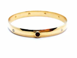 Bracelet Jonc Or jaune Rubis, Diamant