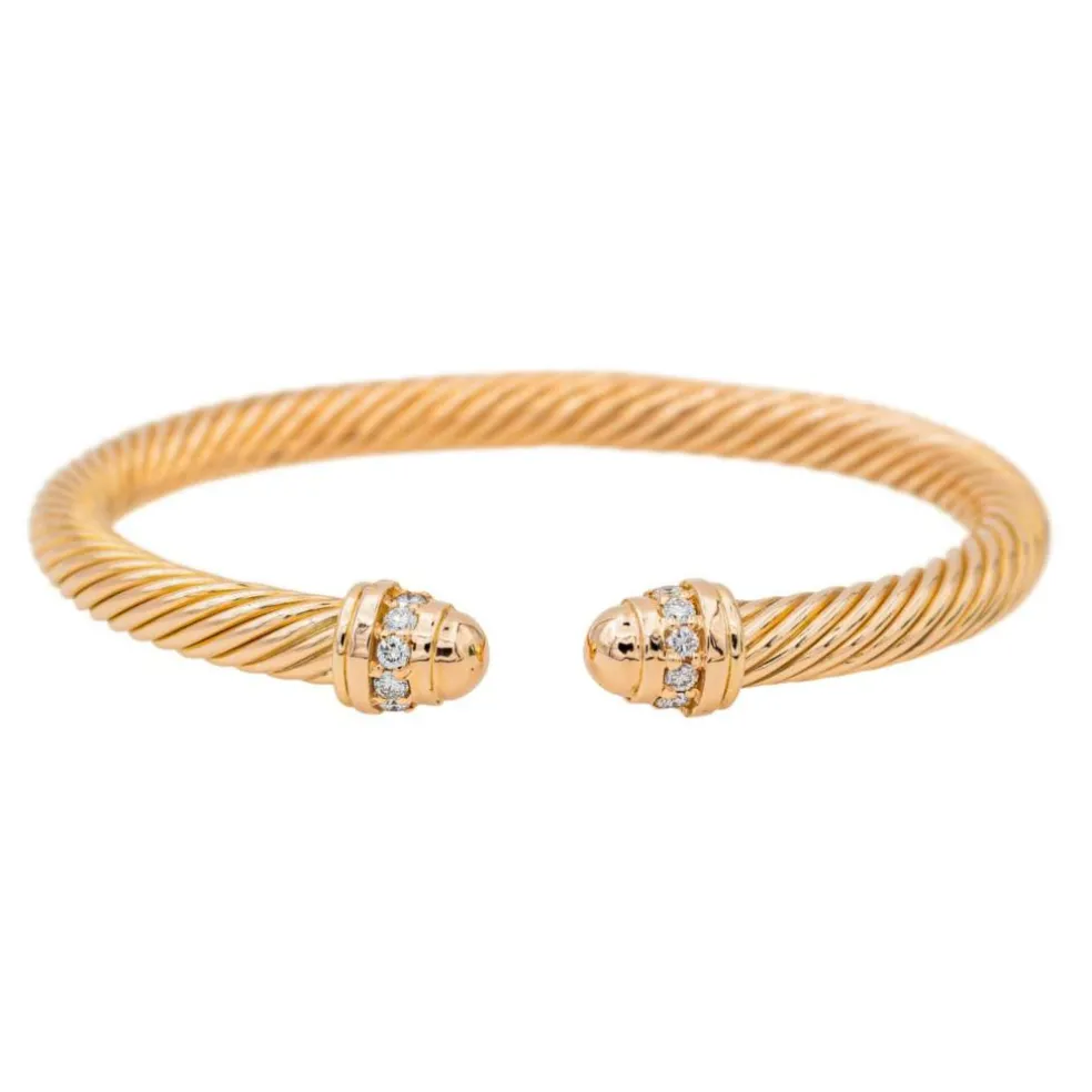 Bracelet Jonc Or rose Diamant