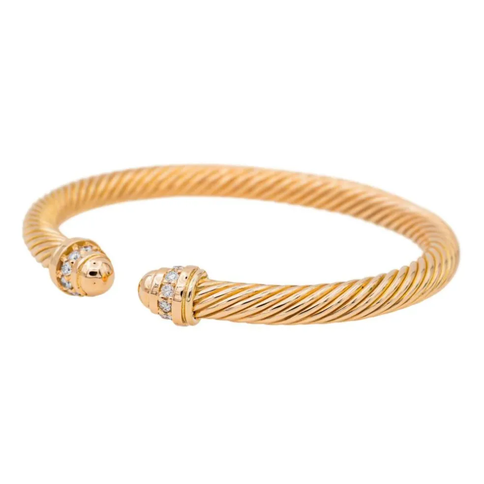 Bracelet Jonc Or rose Diamant