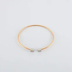 Bracelet jonc ou diamants roses