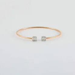 Bracelet jonc ou diamants roses