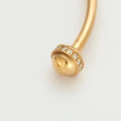 Bracelet jonc ouvert or rose diamants