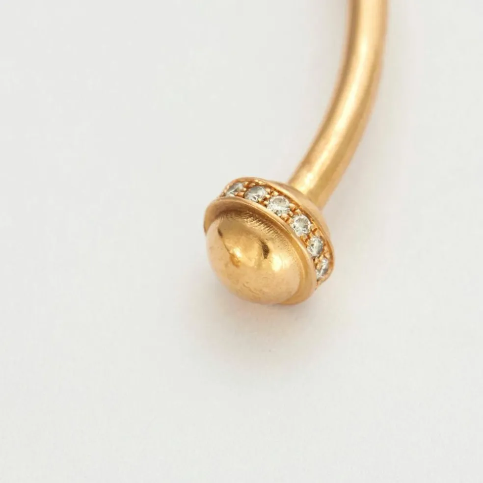 Bracelet jonc ouvert or rose diamants