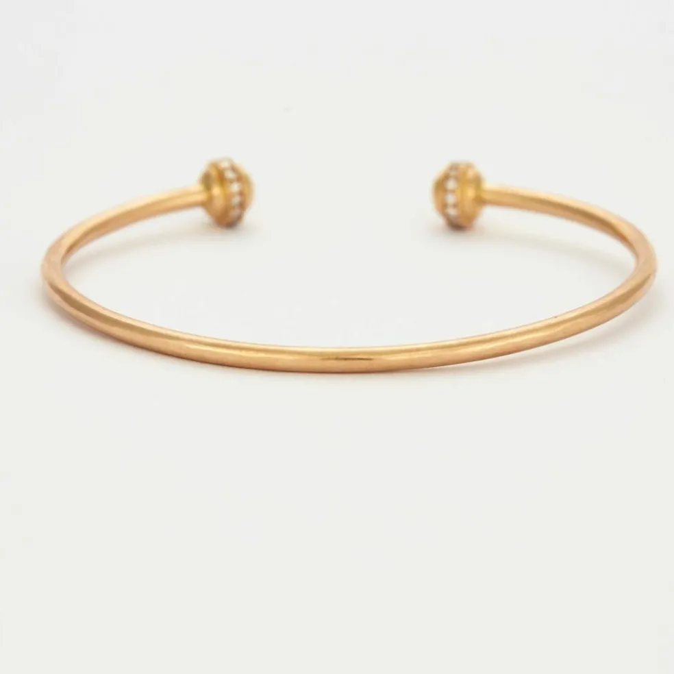 Bracelet jonc ouvert or rose diamants