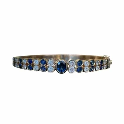 Bracelet jonc saphirs diamants
