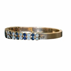 Bracelet jonc saphirs diamants
