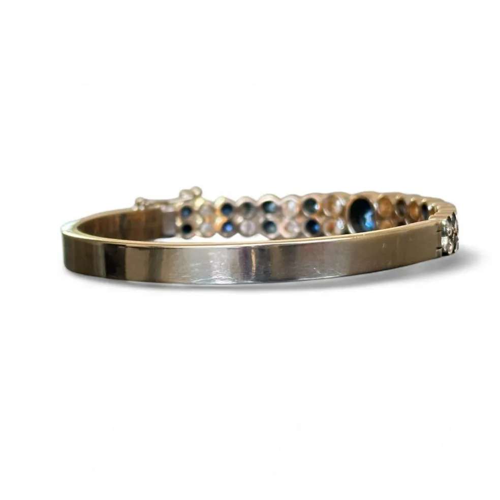 Bracelet jonc saphirs diamants