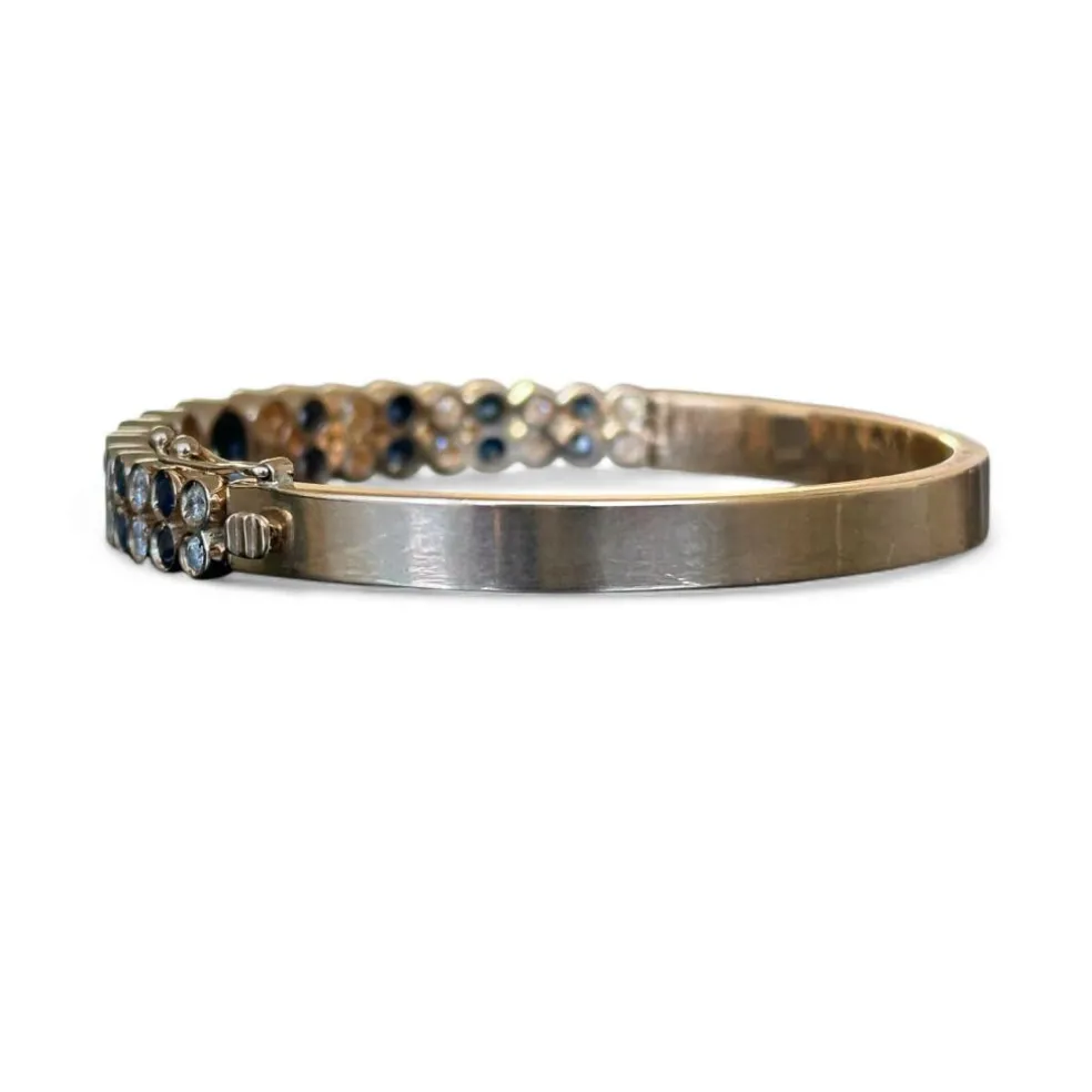 Bracelet jonc saphirs diamants
