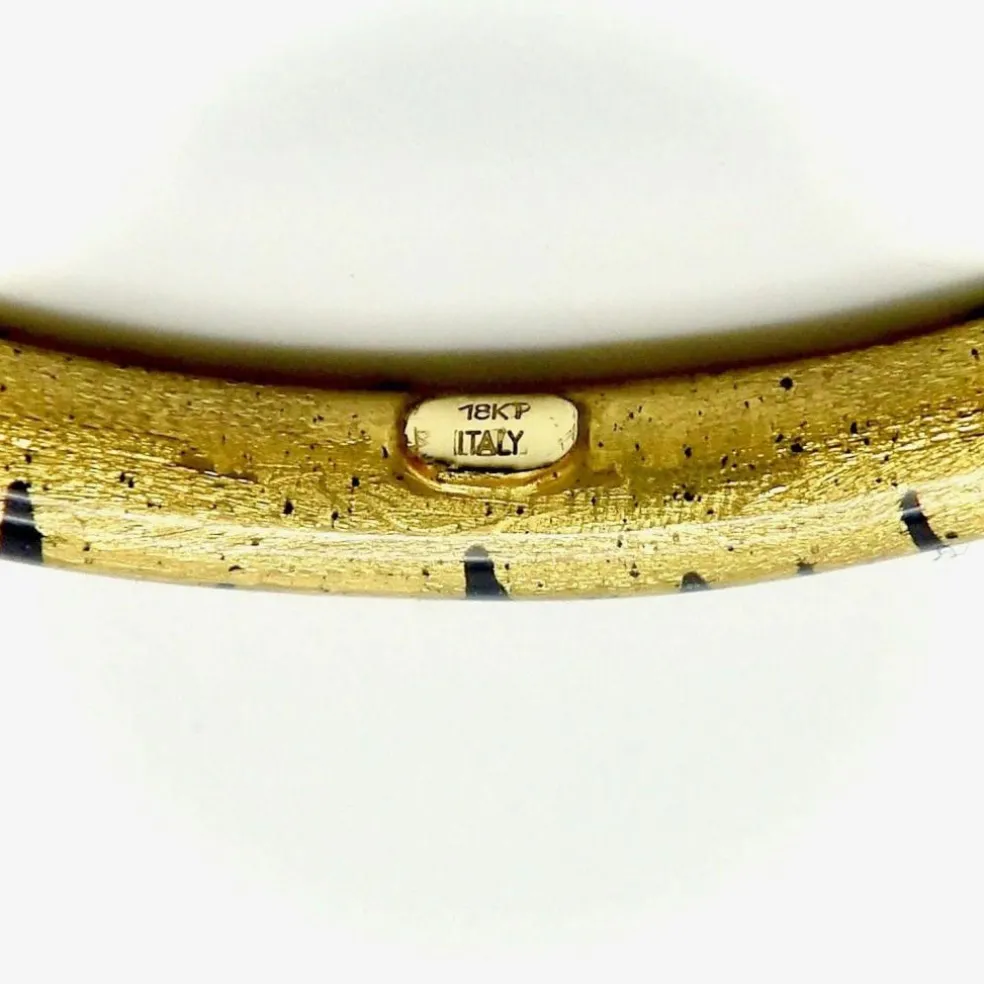 Bracelet jonc SOHO en or 18 carats émaillé à rayures tigrées