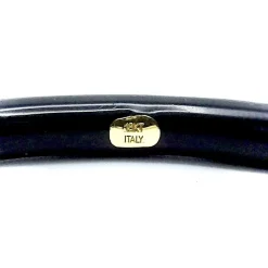 Bracelet jonc SOHO en or 18 carats et émail noir à rayures calligraphiques