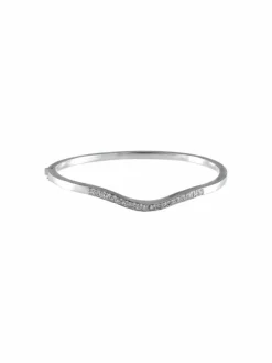 BRACELET JONC TORSADE OR BLANC ET DIAMANTS