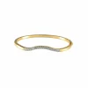 BRACELET JONC TORSADE OR JAUNE ET DIAMANTS