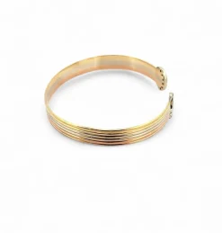 Bracelet jonc vintage 3 ors et diamants