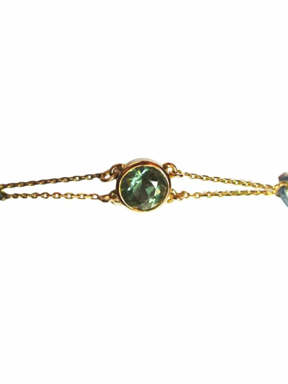 Bracelet "Les Petits Acrostiches" Tourmaline vert-gris