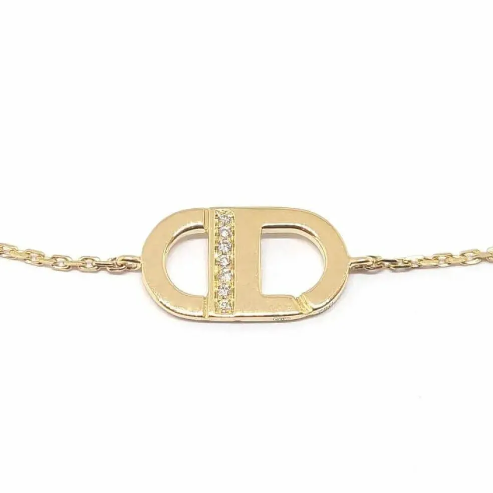 Bracelet liens diamants or jaune