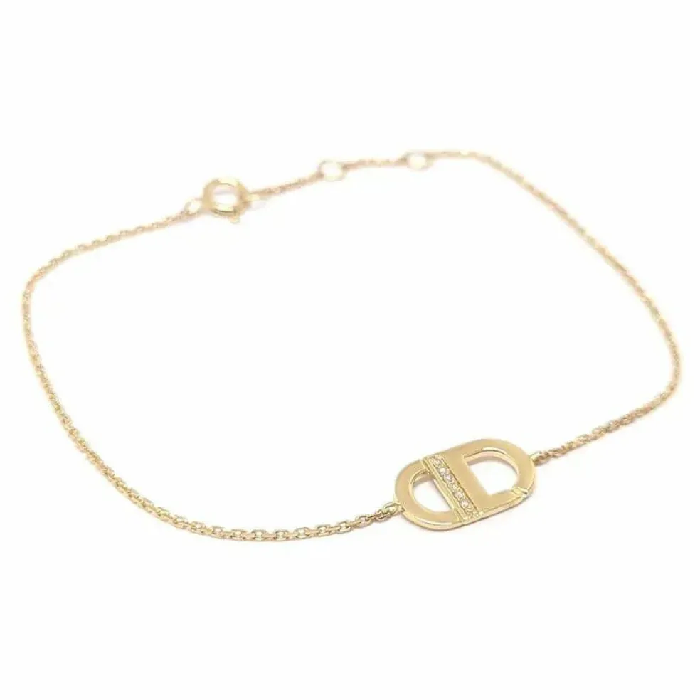 Bracelet liens diamants or jaune