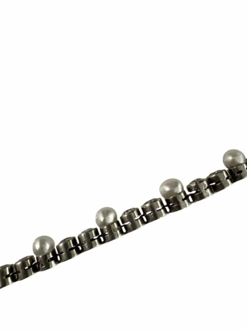 Bracelet ligne diamants et perles fines