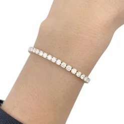 Bracelet ligne diamants or jaune.