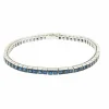 Bracelet Ligne en or blanc et saphirs naturels calibrés